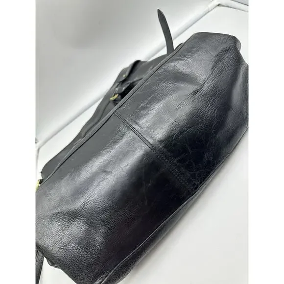 Cole Haan Pebbled Black‎ Leather Large Tote Top Handle Shoulder Bag Satchel Shoulder Bags